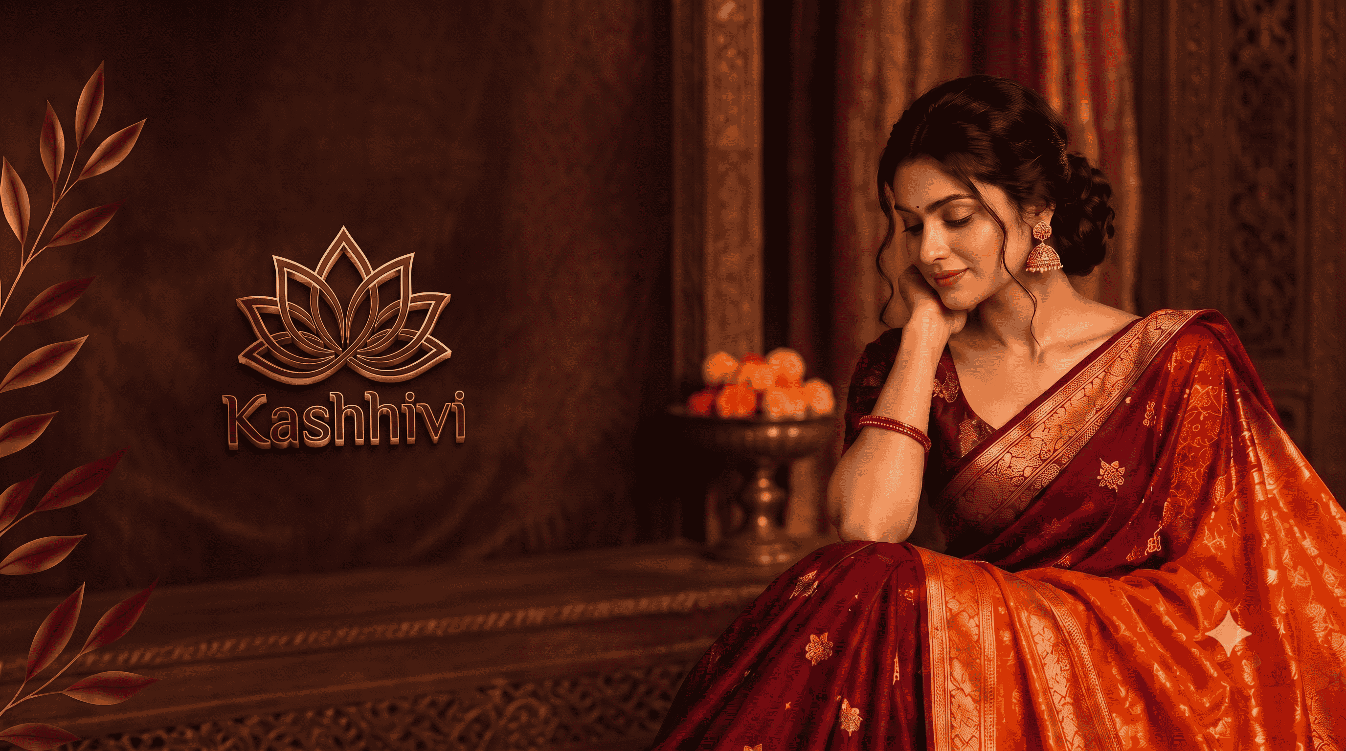 Kashhivi wine silk saree